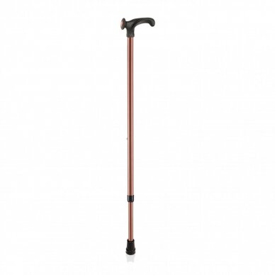 ALUMINIUM WALKING STICK WITH SOFT ANATOMIC HANDLE BRONZE, RIGHT HAND