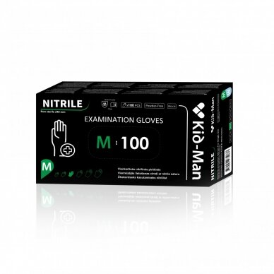 BLACK DISPOSABLE NITRILE GLOVES, SIZE M PACK OF 100 PCS