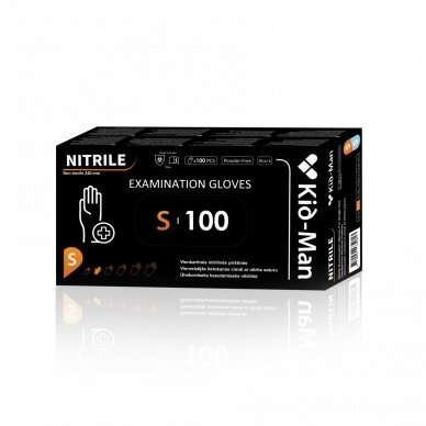 BLACK DISPOSABLE NITRILE GLOVES, SIZE S PACK OF 100 PCS