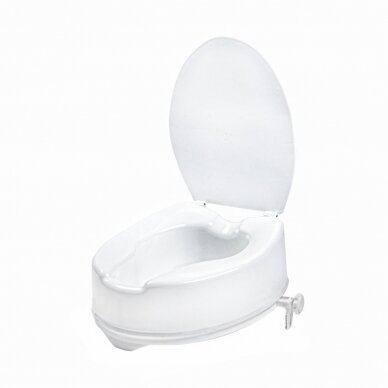 RAISED TOILET SEAT WITH LID, HEIGHT 15 CM