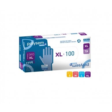 DISPOSABLE NITRILE GLOVES 290 MM, SIZE XL, PACK OF 100 PCS